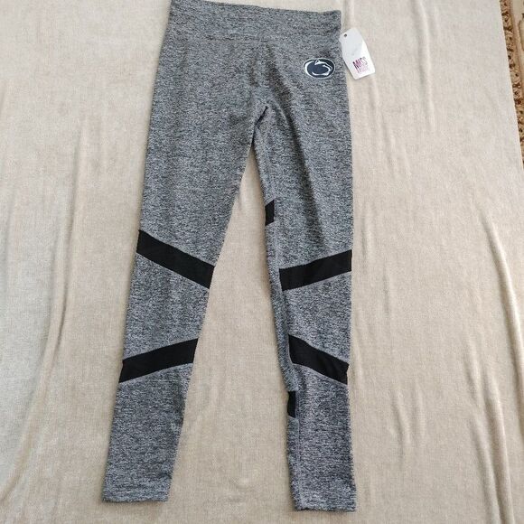 NWT Penn State Grey and Black Yoga Mesh Panel Leggings Size M - Picture 1 of 8